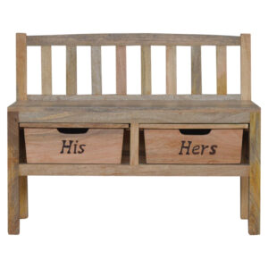 His & Hers Carved Storage Bench