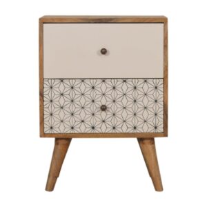 Geo Screen Printed 2 Tone Bedside