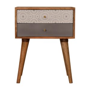 Grey Patterned Bedside