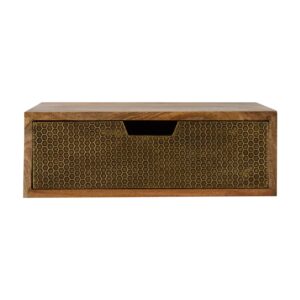 Floating Honeycomb Brass Bedside