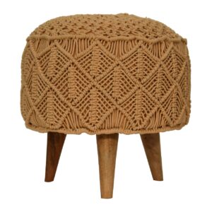 Crotchet Brown Footstool