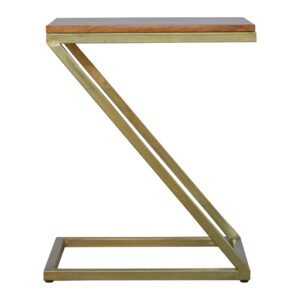 Z-shaped Golden Side Table