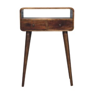 Mini Grey Washed Curved Media Unit
