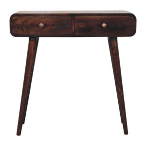 California Walnut Curved Hallway Table