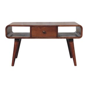 Curved Honey Caramel Coffee Table