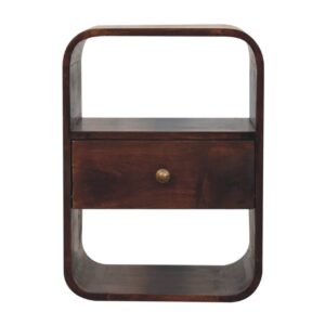 California Walnut Curved Edge Bedside