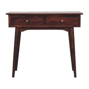 California Walnut Hallway 2 Drawer Console Table