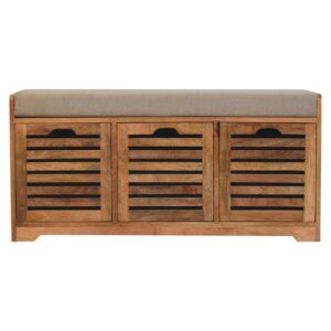 Shutter Oak-ish Shoe Bench