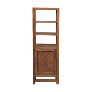 Solid Wood Open Shelf Unit with Cabinet