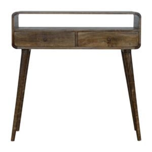 Curved Grey-wash Console Table