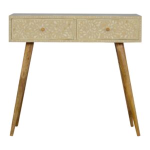 Floral Bone Inlay Console Table