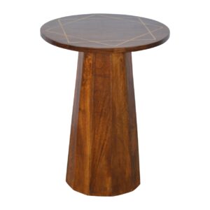 Geometric Brass Inlay End Table