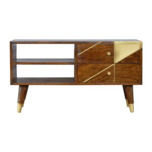 Gold Geo Chestnut Media Unit