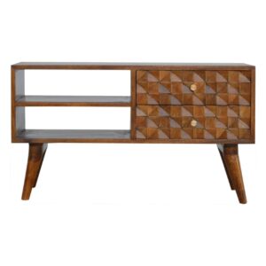 Chestnut Diamond Carve Media Unit