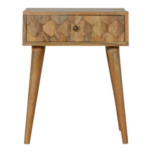 Pineapple Carved Oak-ish Bedside