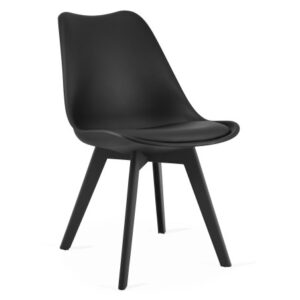 Oskar Black Faux Leather Dining Chairs – Set of 4 Modern Chairs
